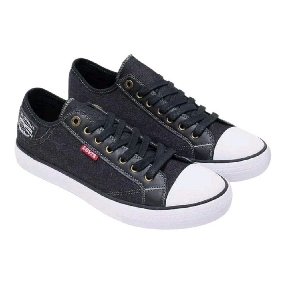 LEVI'S Men's Stan Buck C Sneaker Shoes Black Denim Low Top Lace Up Size 12